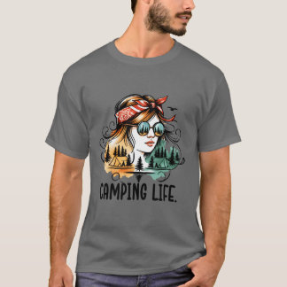 Camping Life Flickor med naturreflektion T Shirt