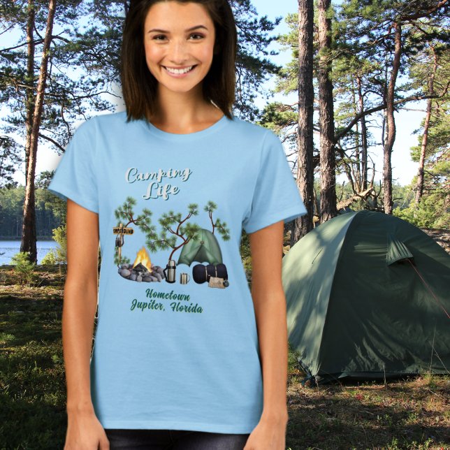 Camping Life Tält Camper T-shirt Hometown (Skapare uppladdad)