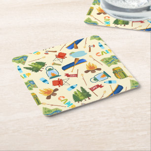 Camping Life Underlägg Papper Kvadrat
