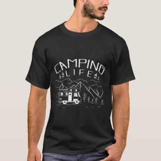 Camping Life Wilderness Nature Outr Campfire girl T Shirt
