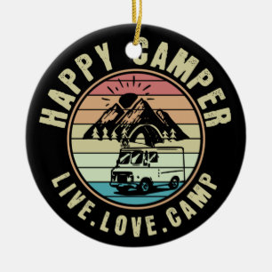 Camping - Live. Kärlek. Kamp utomhus Julgransprydnad Keramik