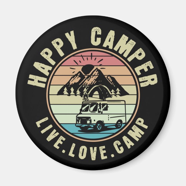 Camping - Live. Kärlek. Kamp utomhus Magnet (Framsidan)