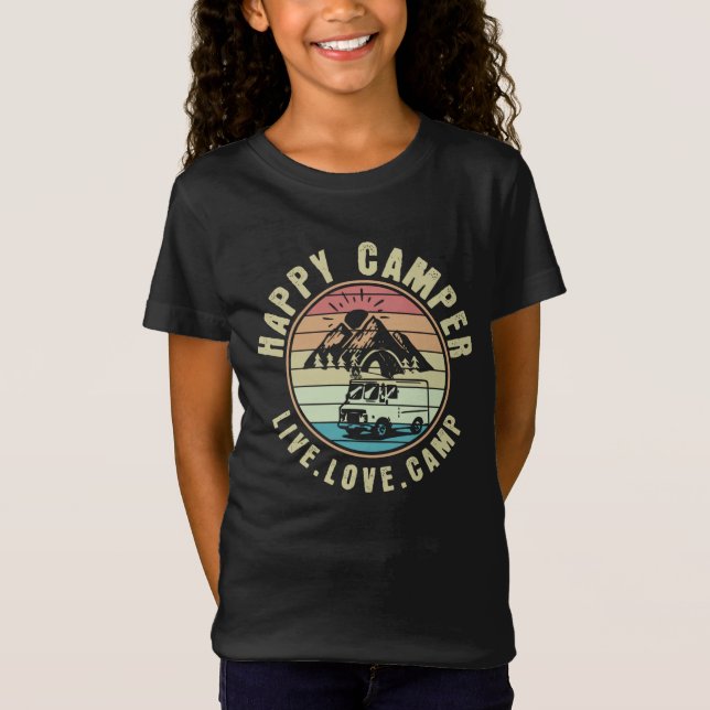 Camping - Live. Kärlek. Kamp utomhus T Shirt (Framsida)