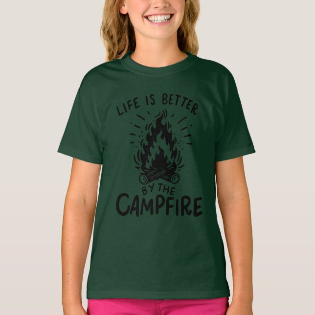 Camping - Livet är bättre för camping T Shirt (Framsida)