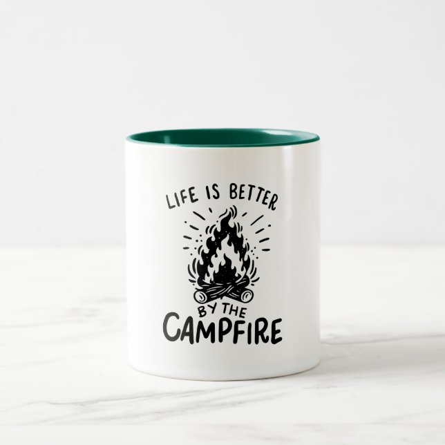 Camping - Livet är bättre för camping Två-Tonad Mugg (Center)