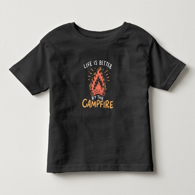 Camping - Livet är bättre vid lägerelden T Shirt (Framsida)