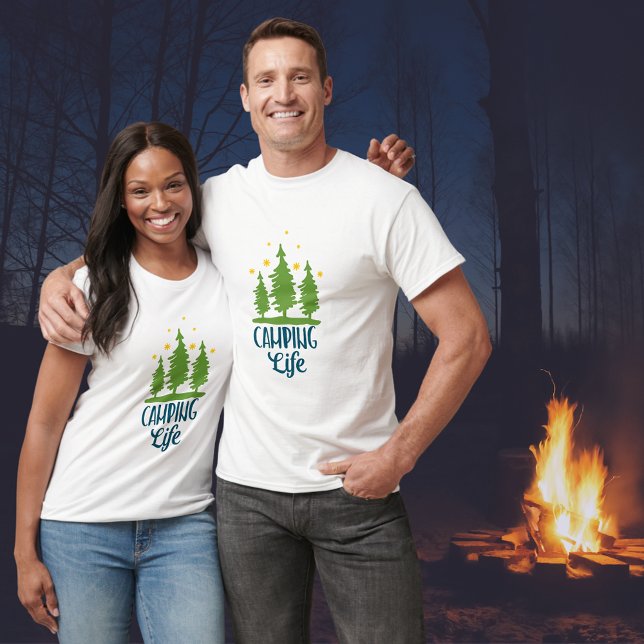 Camping Livs Typografi T Shirt (Skapare uppladdad)