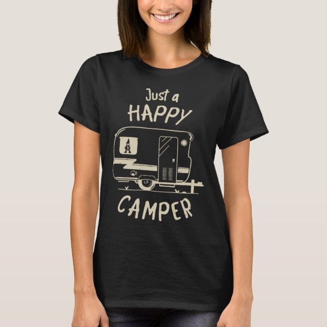 Camping Lucky Caravan Camper Motorhome Outdoor Tra T Shirt (Framsida)