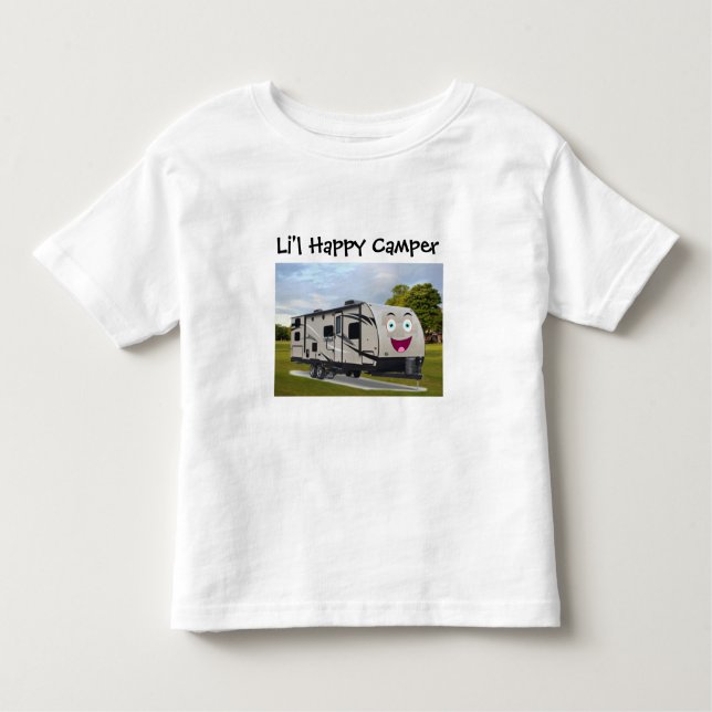 Camping Lycklig Pension i RV av Funnycoomb T Shirt (Framsida)