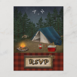 Camping Lyxglamping Fiske Bröllop RSVP-kort OSA Kort