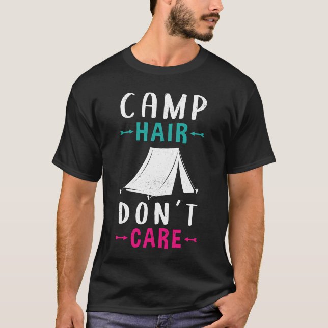 Camping Mamma Campare Camping Hår present T Shirt (Framsida)