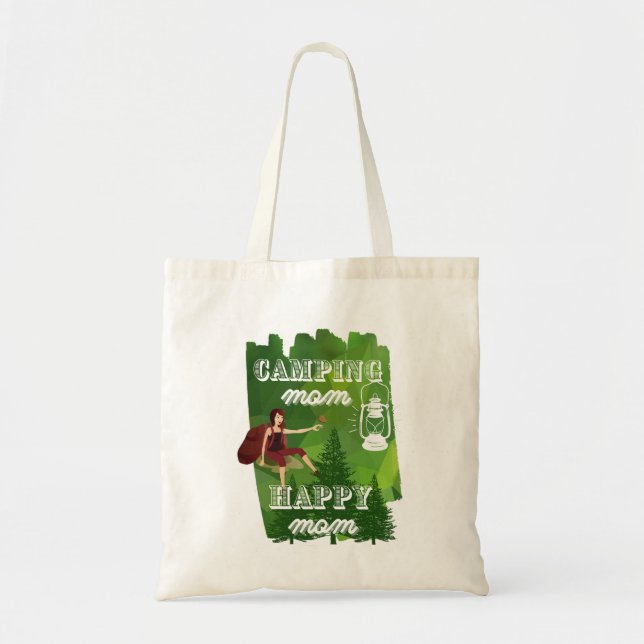 Camping mamma - lycklig mamma, Camping mamma Tote  Tygkasse (Framsidan)