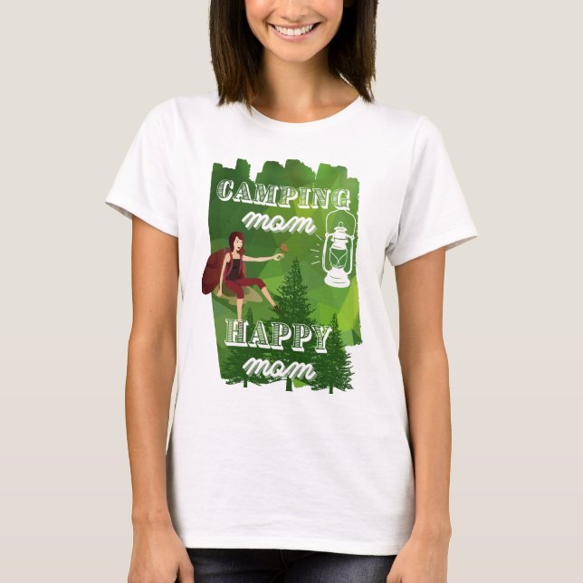 Camping mamma - lycklig mamma, en söt campingplats t shirt (Framsida)