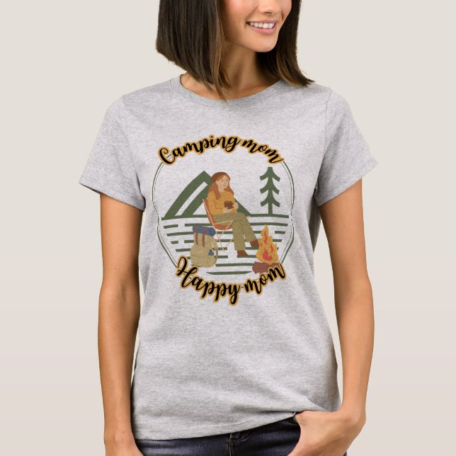 Camping mamma lycklig mamma, mamma Camper söt T Shirt (Framsida)