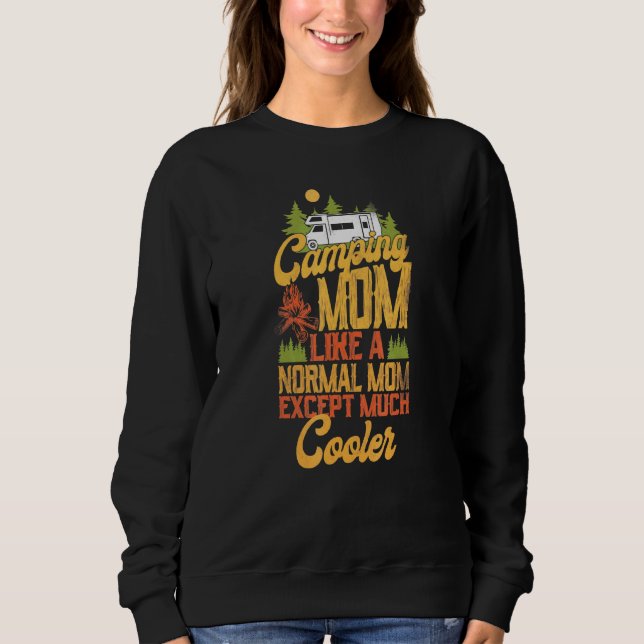 Camping Mamma Much Cooler Motorhome Campervan T Shirt (Framsida)