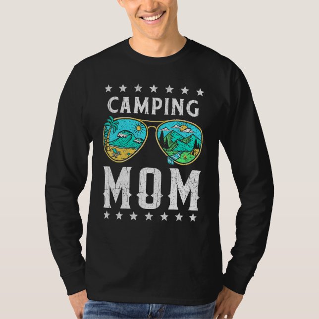 Camping Mamma Retro Exdoor Graphic Tee Lycklig Cam (Framsida)