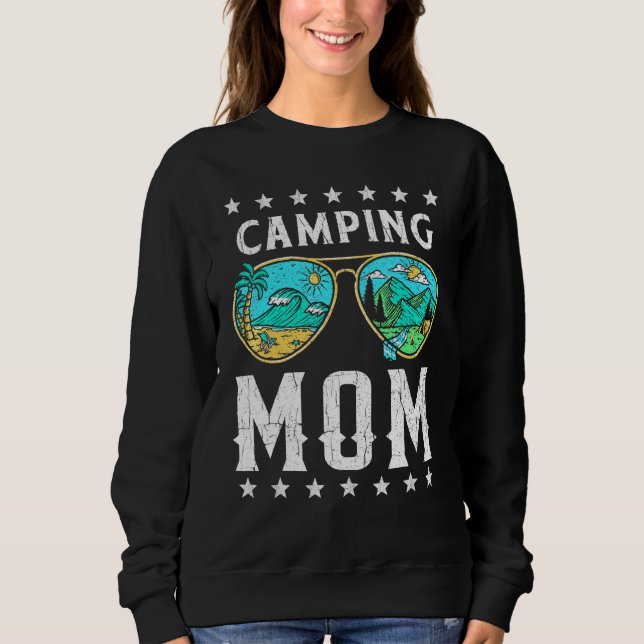 Camping Mamma Retro Exdoor Graphic Tee Lycklig Cam (Framsida)