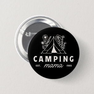 Camping mamma sommarläger campare mamma whimsical knapp