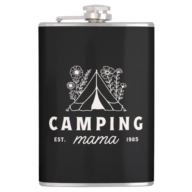 Camping mamma sommarläger campare mödrar dag fickplunta (Framsidan)