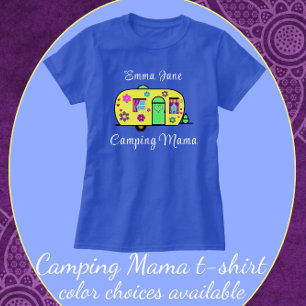 Camping Mamma Sweet Camper Trailer med Namn T Shirt