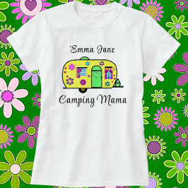 Camping Mamma Sweet Camper Trailer med Namn T Shirt