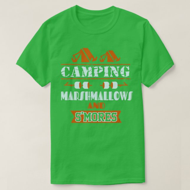 Camping Marshmallow och smores T Shirt (Design framsida)