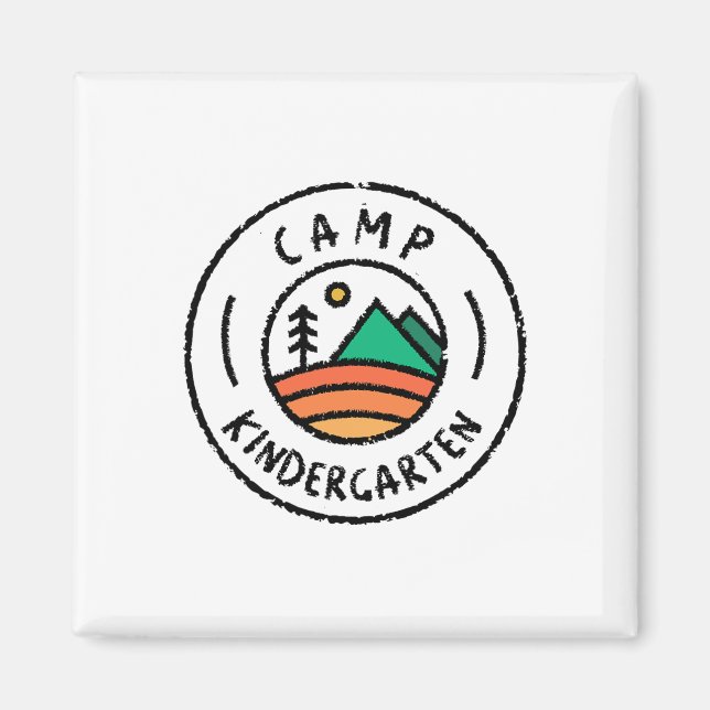 Camping Matchande Tröjor För Lärare Camp Förskola Magnet (Framsidan)