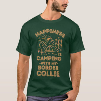 Camping med bordercollie present t shirt