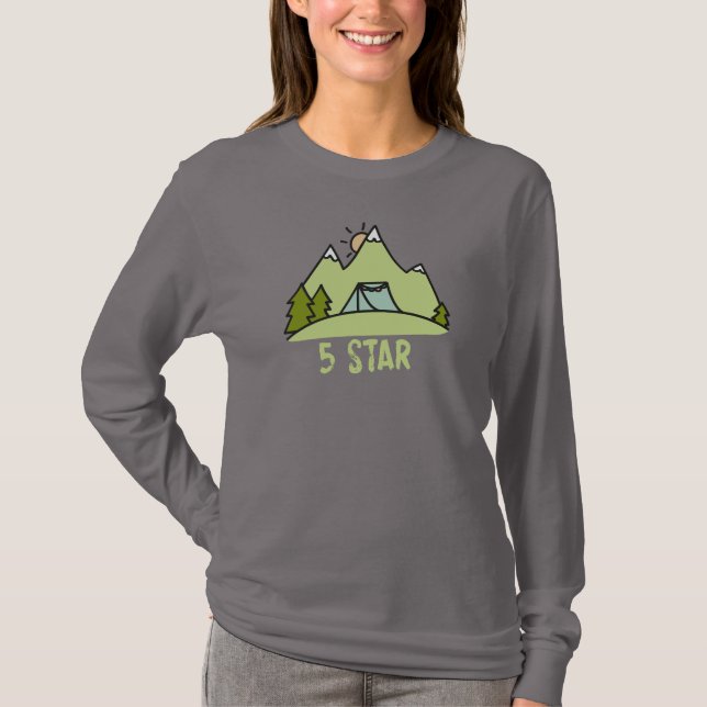 Camping med fem stjärnor t shirt (Framsida)