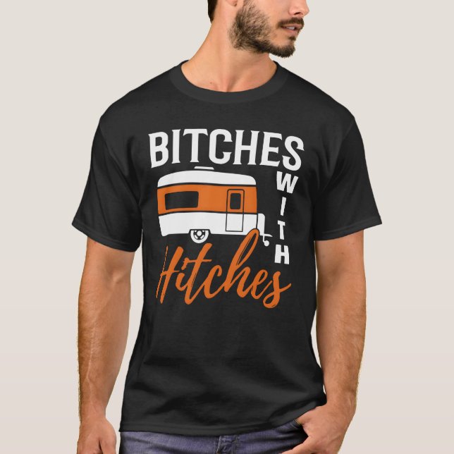 Camping med Hitches familj T Shirt (Framsida)