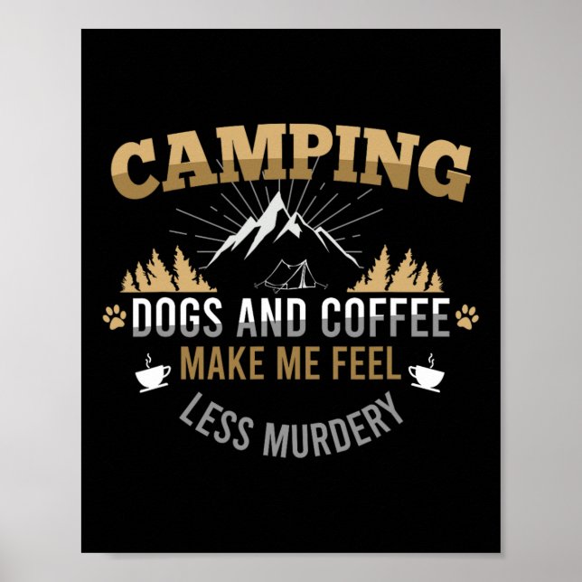 Camping med hund och kaffe är min terapi Camper H Poster (Framsidan)