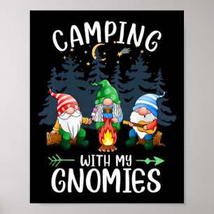Camping med mina Gnomar Rolig Gnom Camping Kvinnor Poster