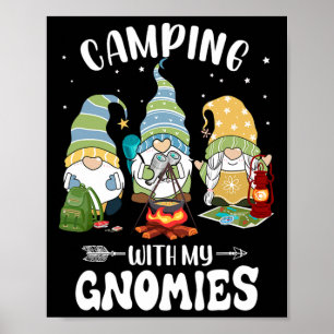 Camping med mina Gnomar Rolig Gnom Camping Poster