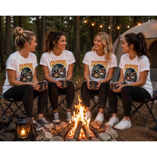 Camping med mina spökvänner Halloween T Shirt (Skapare uppladdad)