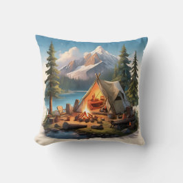 Camping med nära och kära kudde