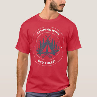 Camping med pappa regler Camping papp-pojke T Shirt