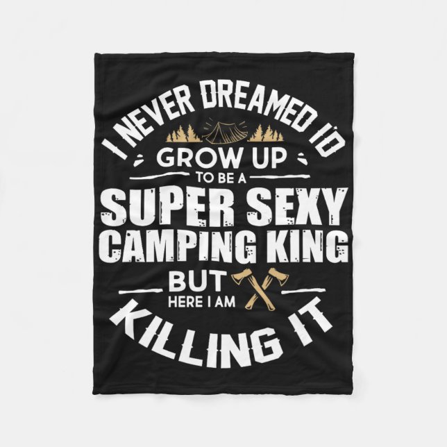 Camping Men Camper Rv Camping Vacation Camping Dad Fleecefilt (Framsidan)