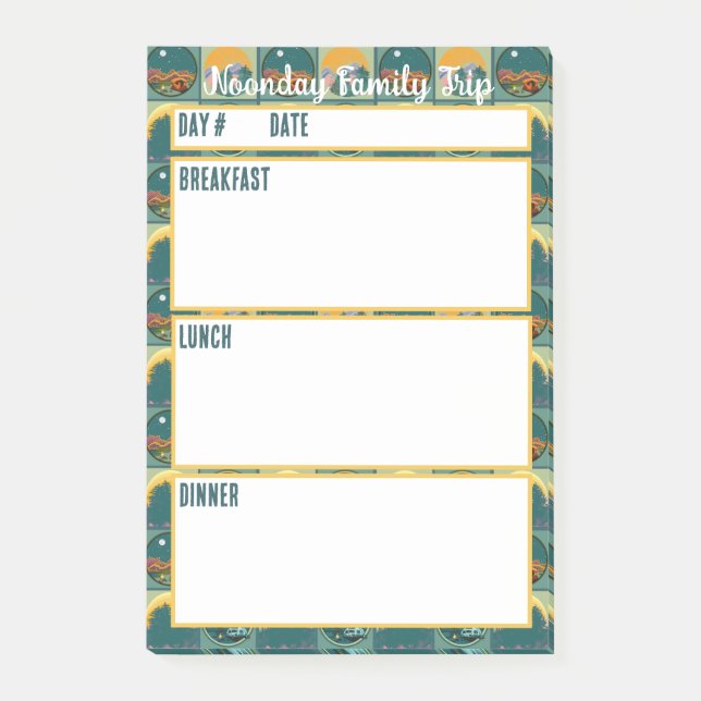 Camping Menu Meal Planning Verktyg Post-it Block (Framsida)