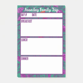 Camping Menu Meal Planning Verktyg Post-it Block