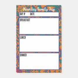 Camping Menu Meal Planning Verktyg Post-it Block