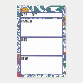 Camping Menu Meal Planning Verktyg Post-it Block