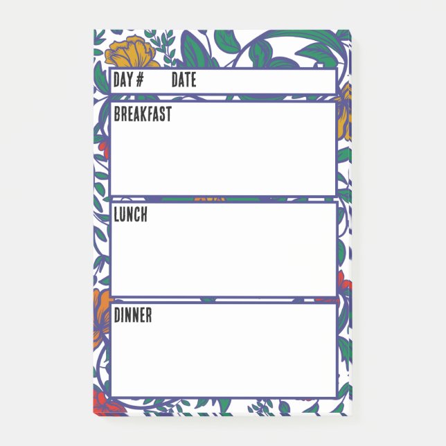 Camping Menu Meal Planning Verktyg Post-it Block (Framsida)