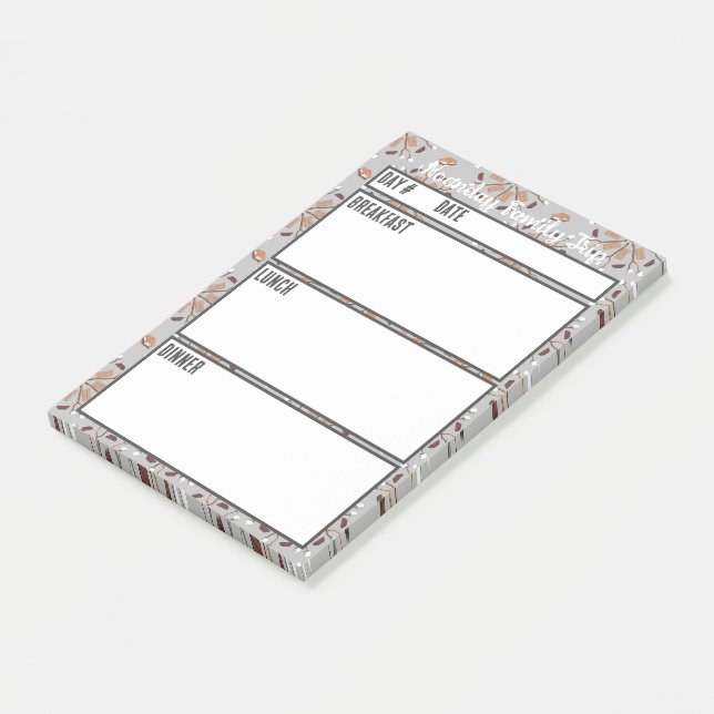 Camping Menu Meal Planning Verktyg Post-it Block (Vinklad)