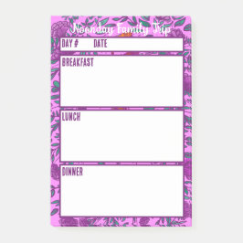 Camping Menu Meal Planning Verktyg Post-it Block