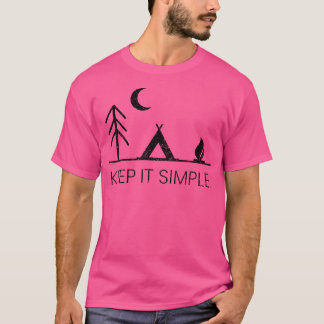 Camping - Minimalistisk Behålla - Enkelt utomhusst T Shirt