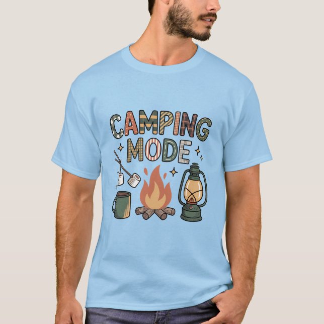 Camping Mode  T Shirt (Framsida)