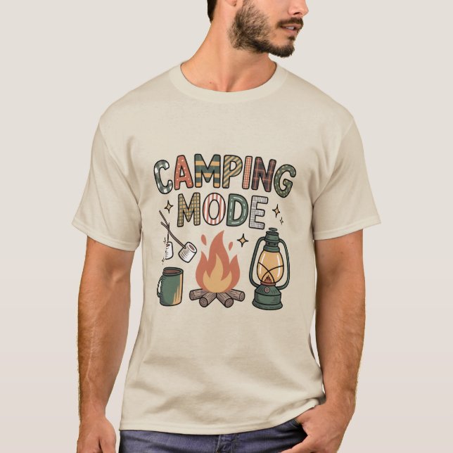 Camping Mode  T Shirt (Framsida)