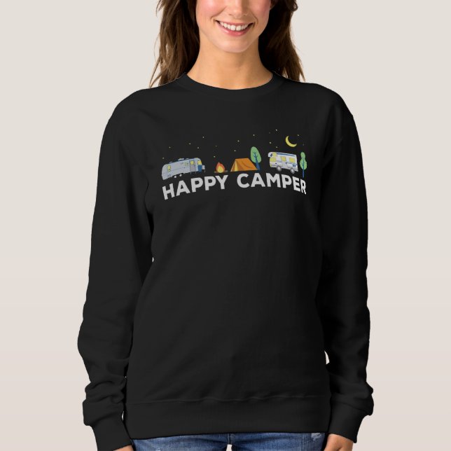 Camping Motorhome Trailer Caravan T Shirt (Framsida)