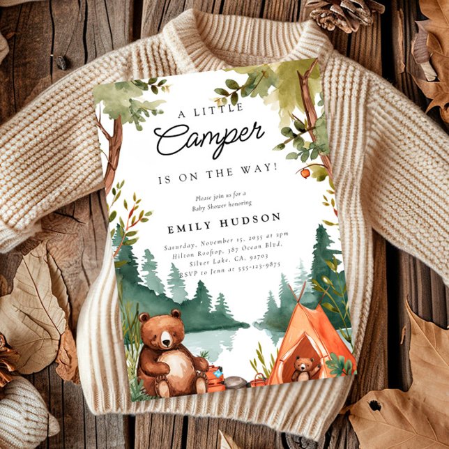 Camping Mountain Rustic Baby Shower Inbjudningar (Skapare uppladdad)