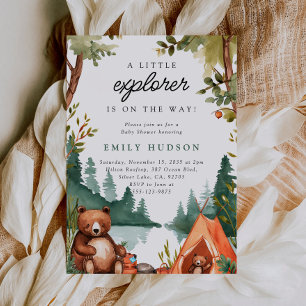 Camping Mountain Rustic Baby Shower Inbjudningar